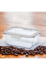 Fika Glace Cam Saklama Kabı Bej 4 Parça Set