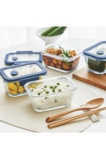 Fika Glace Mavi Vakumlu 4 Parça Saklama Kabı 460 ML + 800 ml