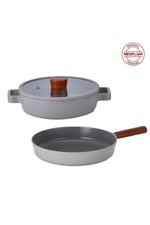 Fika Gri 3 Parça Pratik 26 cm Tava ve Tencere Seti