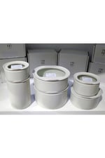 Fika One 6 lı Seramik Saklama Kabı Seti Buz Beyaz