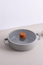 Fika Seramik Kaplama Alüminyum Döküm Sahan Set 2'li 20/22 CM - Gri
