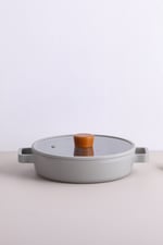Fika Seramik Kaplama Alüminyum Döküm Sahan Set 2'li 20/22 CM - Gri