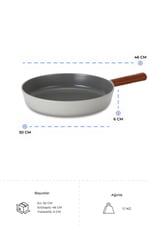 Fika Seramik Kaplama Alüminyum Döküm Tava 30 CM - Gri