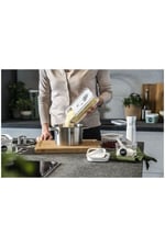 Fresh & Save Cube Borosilikat Plastik Başlangıç Vakumlu Gıda Saklama Kabı M/ 5-Parça Şeffaf-Beyaz