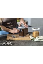 Fresh & Save Cube Borosilikat Plastik Başlangıç Vakumlu Gıda Saklama Kabı M/ 5-Parça Şeffaf-Beyaz
