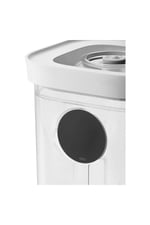 Fresh & Save Cube Borosilikat Plastik Başlangıç Vakumlu Gıda Saklama Kabı S/ 6-Parça Şeffaf-Beyaz