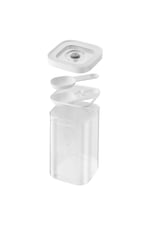 Fresh & Save Cube Borosilikat Plastik Başlangıç Vakumlu Gıda Saklama Kabı S/ 6-Parça Şeffaf-Beyaz
