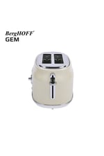 GEM RETRO Yuvarlak Su Isıtıcısı Kettle ve RETRO Krem Rengi 2 Dilim Ekmek Kızartma Makinesi Seti