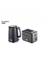 GEM Titan Yuvarlak Su Isıtıcısı Kettle ve Titan 2 Dilim Ekmek Kızartma Makinesi Seti Gümüş Antrasit