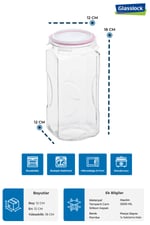 Glasslock Kare Cam Kavanoz 2000 Ml