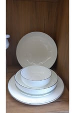 Hanedan 2mm Shiny Platin 60 Parça 12 Kişilik Yemek Takımı