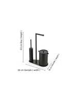 Kobos Nova WC Set Çöp Kovası 5L Mat Siyah