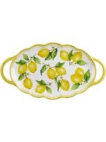 Lucky Art Limora Melamin 48 cm Kulplu Oval Tepsi