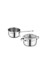 Minika Inox 3 Parça Indüksiyonlu Çelik Tencere Sos Mama Seti