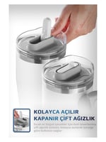 Neoflam Fika Lumi Patentli Döner Kulplu Sızdırmaz Çift Ağızlıklı Çelik Termos 950 ML - Beyaz
