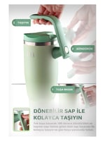 Neoflam Fika Lumi Patentli Döner Kulplu Sızdırmaz Çelik Termos 1200 ML - Mint Yeşili