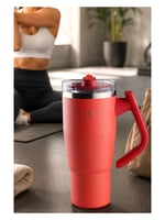 Neoflam Fika Lumi Patentli Döner Kulplu Sızdırmaz Çift Ağızlıklı Çelik Termos 950 ML - Kırmızı