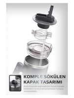 Neoflam Fika Lumi Patentli Döner Kulplu Sızdırmaz Çift Ağızlıklı Çelik Termos 950 ML - Antrasit