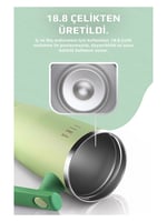 Neoflam Fika Lumi Patentli Döner Kulplu Sızdırmaz Çift Ağızlıklı Çelik Termos 950 ML - Mint Yeşili