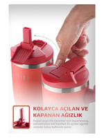 Neoflam Fika Lumi Patentli Döner Kulplu Sızdırmaz Çelik Termos 1200 ML-Kırmızı