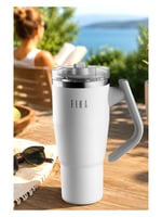 Neoflam Fika Lumi Patentli Döner Kulplu Sızdırmaz Çift Ağızlıklı Çelik Termos 950 ML - Bej