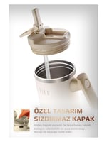Neoflam Fika Lumi Patentli Döner Kulplu Sızdırmaz Çelik Termos 1200 ML - Bej