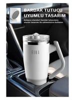 Neoflam Fika Lumi Patentli Döner Kulplu Sızdırmaz Çift Ağızlıklı Çelik Termos 950 ML - Bej