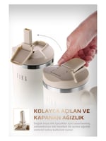 Neoflam Fika Lumi Patentli Döner Kulplu Sızdırmaz Çelik Termos 1200 ML - Bej