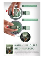 Neoflam Fika Lumi Patentli Döner Kulplu Sızdırmaz Çift Ağızlıklı Çelik Termos 950 ML - Mint Yeşili