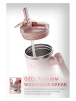 Neoflam Fika Lumi Patentli Döner Kulplu Sızdırmaz Çelik Termos 1200 ML - Pembe