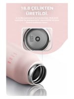 Neoflam Fika Rento Sızdırmaz Vidalı Kapaklı Geniş Ağızlıklı Kolay Taşınabilir Çelik Termos 600 ML - Pembe