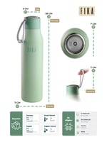 Neoflam Fika Rento Sızdırmaz Vidalı Kapaklı Geniş Ağızlıklı Kolay Taşınabilir Çelik Termos 600 ML - Mint Yeşili
