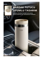 Neoflam Fika Tauko Sızdırmaz Kolay Sökülebilir Derin Temizlenebilir Patentli Kapaklı Çelik Bardak Termos 470 ML - Bej