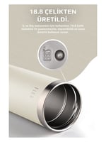 Neoflam Fika Tauko Sızdırmaz Kolay Sökülebilir Derin Temizlenebilir Patentli Kapaklı Çelik Bardak Termos 470 ML - Bej