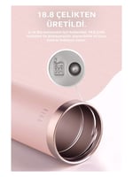 Neoflam Fika Tauko Sızdırmaz Kolay Sökülebilir Derin Temizlenebilir Patentli Kapaklı Çelik Bardak Termos 470 ML - Pembe