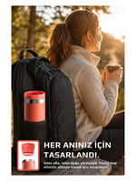 Neoflam Fika Tauko Sızdırmaz Kolay Sökülebilir Derin Temizlenebilir Patentli Kapaklı Çelik Bardak Termos 470 ML - Kırmızı