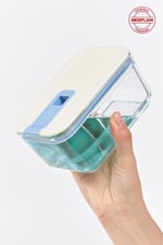 PERFECT SEAL 5 PARÇA DİKDÖRTGEN CAM SAKLAMA KABI SETİ BEJ