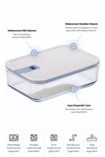 PERFECT SEAL 5 PARÇA DİKDÖRTGEN CAM SAKLAMA KABI SETİ BEJ