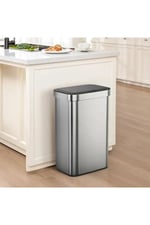 Primanova Eco Horizon x Sensörlü Dikdörtgen Iç Kovasız Paslanmaz Çöp Kovası 50 Lt