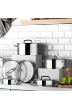 Studio Prestige 20 Parça Cam Kapak İdeal Çelik Çeyiz Seti