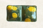 Twinkle Amalfi Garden Dikdörtgen 2 Bölmeli Limon Desenli Çerezlik Sosluk Yeşil 2 Adet