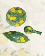 Twinkle Amalfi Garden Limon Desenli Kaşıklık Yeşil 26 cm
