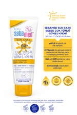 Baby SPF 50+ UVA - UVB Filtresi ve E Vitamini Etkili Çok Yönlü Koruyucu Çocuk Güneş Kremi 75 ml