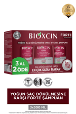 Forte Şampuan Tüm Saç Tipleri Için 3x300ml - Yoğun Dökülme Şampuanı Avantajlı Paket