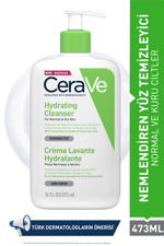 Normal ve Kuruya Dönük Ciltler için Seramid & Hyalüronik Asit İçeren Nemlendiren Temizleyici 473 ML