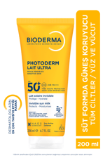 Photoderm Lait Ultra SPF50+ Tüm Ciltler İçin Yüksek Korumalı için Süt Formda Güneş Kremi 200 ML