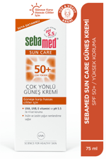 Sun Care SPF 50+ UVA / UVB Filtresi ve E Vitamini Üçlü Yüksek Koruma Çok Yönlü Güneş Kremi 75 ml