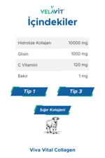 Viva Collagen Kavanoz 334 Gr. 10.000 Mg, Ekstra Glisinli Kollajen