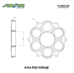 ARKA DİŞLİ GÖBEĞİ / DUCATI / MONSTER / 1200cc / ALÜMİNYUM / 2014-2015-2016-2017-2018-2019-2020