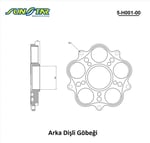 ARKA DİŞLİ GÖBEĞİ / DUCATI / STREETFIGHTER / 848cc / ALÜMİNYUM / 2012-2013-2014-2015